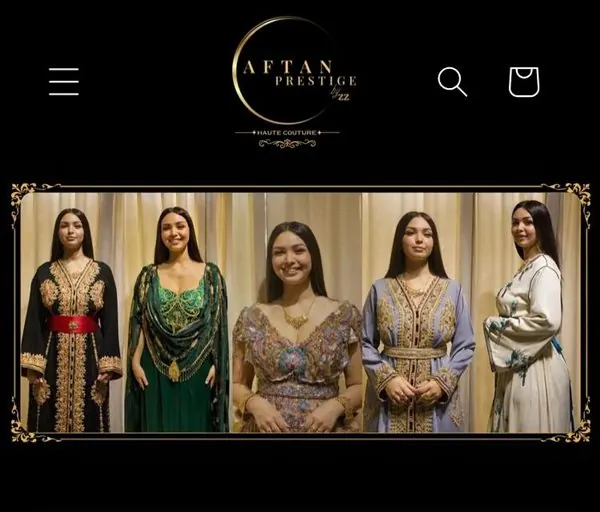 Capture sur téléphone du site Caftan Prestige